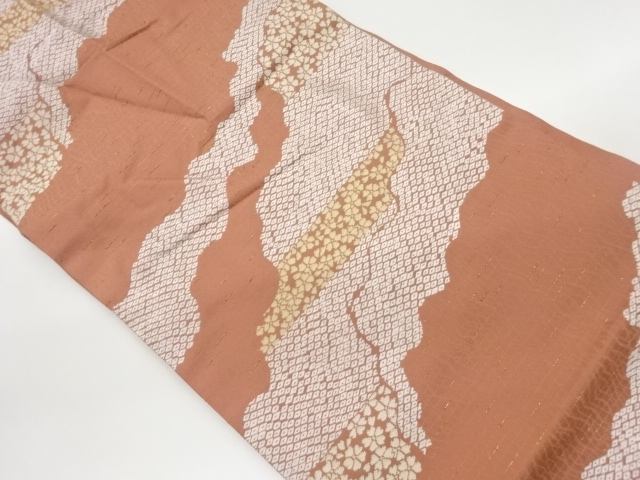JAPANESE NAGOYA OBI / WOVEN MICHINAGADORI & SAKURA